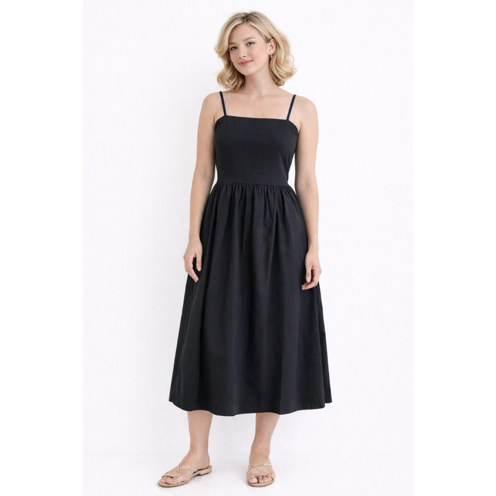 Women’s “Robyn” Spaghetti Strap Midi Dress – The Drop – Black – Size XS – NWT